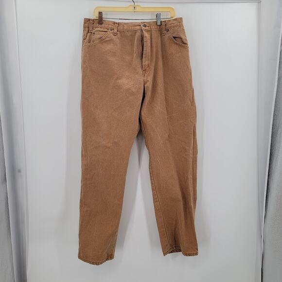 Dickies Stretch Denim Relaxed Fit Straight Leg Carpenter Pant Tan 38 X 32 - Picture 1 of 7